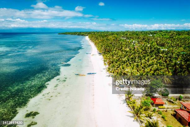 aerial view of siquijor island beach, philippines - island of siquijor stock pictures, royalty-free photos & images