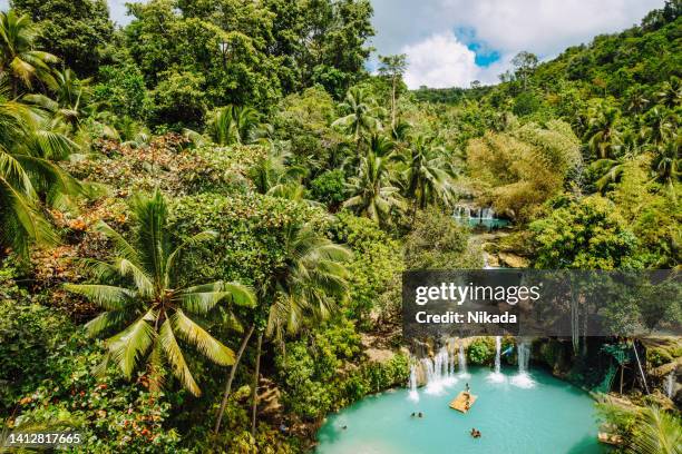 beautiful cambugahay falls, siquijor, the philippines - siquijor islands stock pictures, royalty-free photos & images
