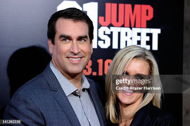 Actor Rob Riggle and Tiffany Riggle arrives at the Premiere Of Columbia Pictures' "21 Jump Street" at Grauman's Chinese Theatre on March 13, 2012 in...