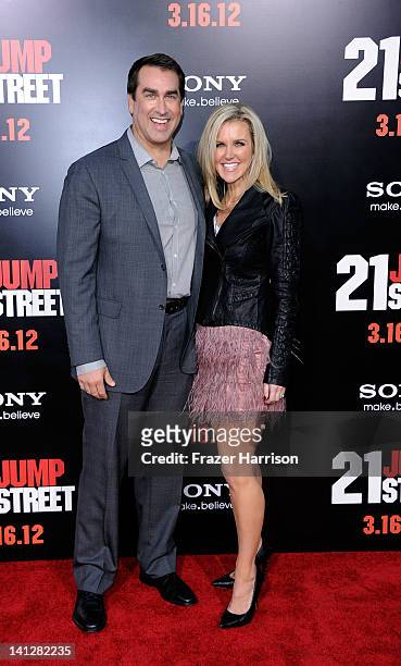 Actor Rob Riggle and Tiffany Riggle arrives at the Premiere Of Columbia Pictures' "21 Jump Street" at Grauman's Chinese Theatre on March 13, 2012 in...
