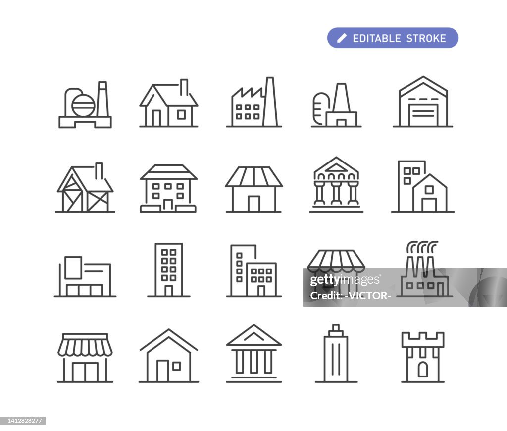 Gebäude-Icons - Line Serie