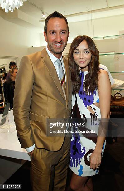 Christos Garkinos and Ashley Madekwe attend the launch of Decades For Modern Vintage Shoe Collaboration With Gilt.com at Decades on March 13, 2012 in...