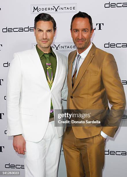 Cameron Silver and Christos Garkinos attend the launch of Decades For Modern Vintage Shoe Collaboration With Gilt.com at Decades on March 13, 2012 in...