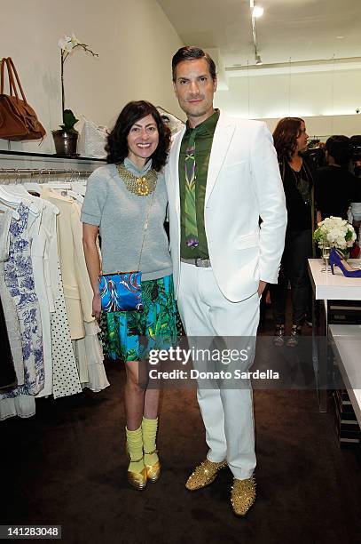 Magda Berliner and Cameron Silver attend the launch of Decades For Modern Vintage Shoe Collaboration With Gilt.com at Decades on March 13, 2012 in...