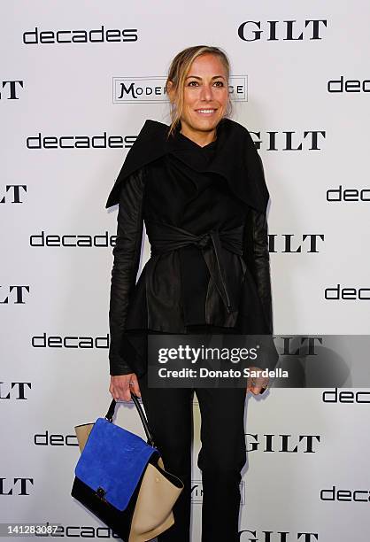 Angelique Soave attends the launch of Decades For Modern Vintage Shoe Collaboration With Gilt.com at Decades on March 13, 2012 in Los Angeles,...