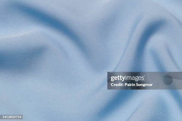 blue color fabric cloth polyester texture and textile background. - linhas texteis imagens e fotografias de stock