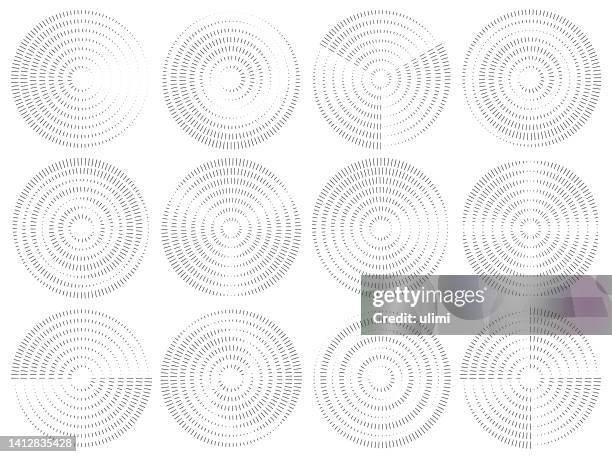 circle design elements - concentric rings vector line stock illustrations