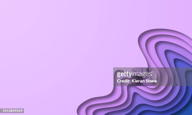 digital lavender paper cut abstract background - topographie photos et images de collection