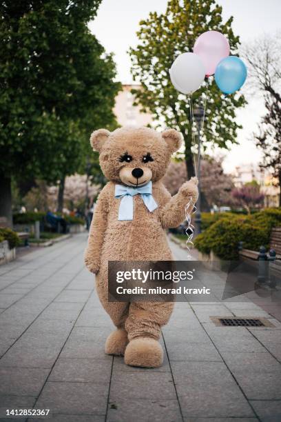 bear mascot at the party - big head bildbanksfoton och bilder