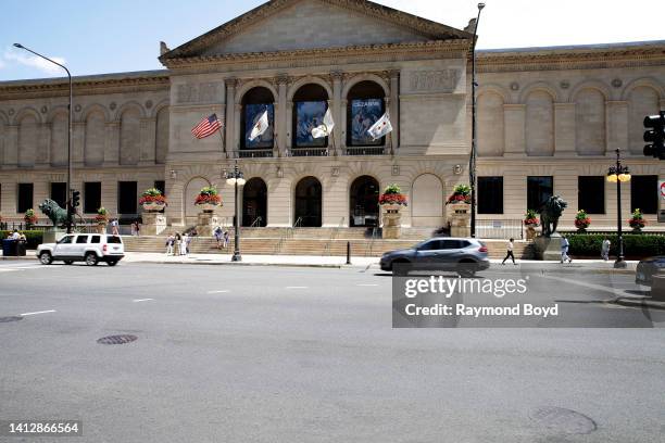 Returning from an almost month-long steam cleaning and wax preservative, the iconic lions are back outside the Art Institute of Chicago in Chicago,...