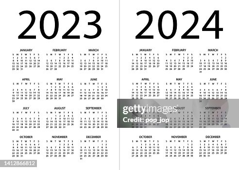 Calendar 2023 2024 - vector illustration. Week starts on Sunday Calendar 2023 2024 - vector illustration. Week starts on Sunday
