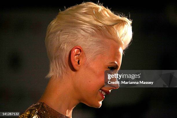 Model Kate Peck arrives at the opening party of the 2012 Australian Grand Prix at Club 23 on March 14, 2012 in Melbourne, Australia.