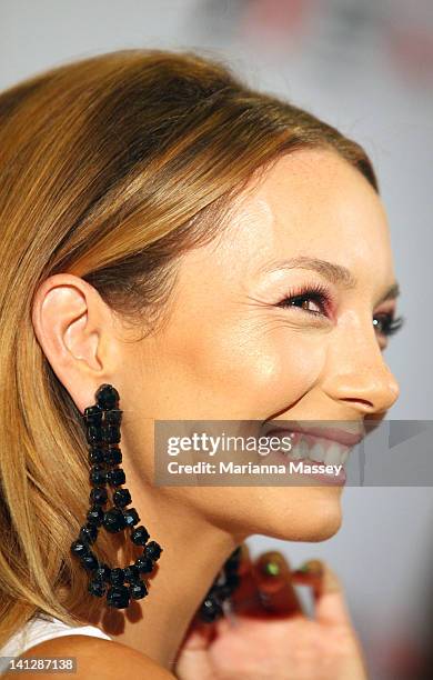 Singer Ricki-Lee Coulter arrives at the opening party of the 2012 Australian Grand Prix at Club 23 on March 14, 2012 in Melbourne, Australia.