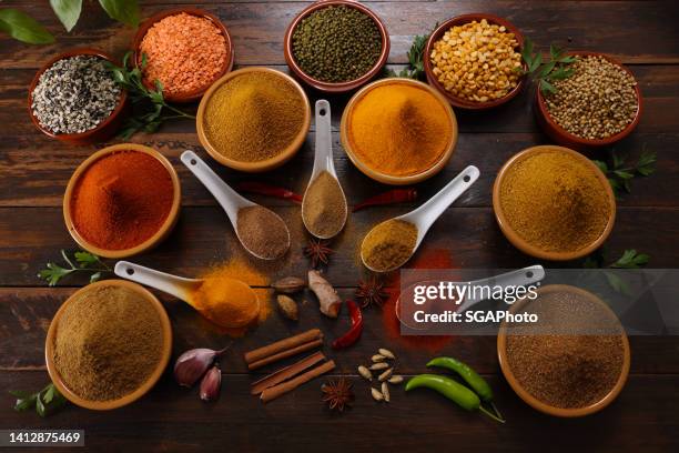 herbs and spices - kruidengeneeskunde stockfoto's en -beelden