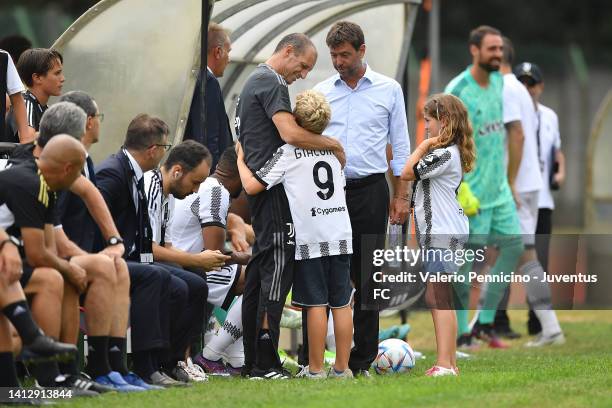 Andrea Agnelli president of Juventus and head coach of Juventus Massimiliano Allegri during the Pre-Season Friendly between Juventus vs Juventus B on...