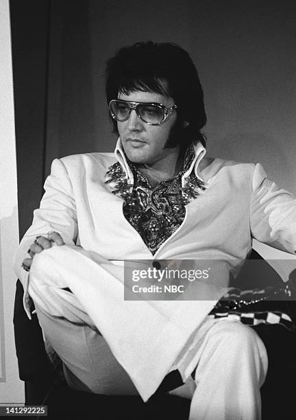 Pictured: Elvis Presley during a promotional interview at the Las Vegas Hilton in Las Vegas, Nevada on September 4, 1972 for his televised concert...