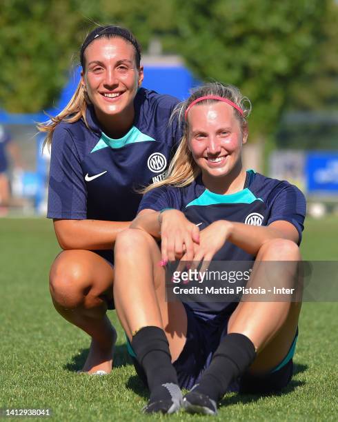Gloria Marinelli of FC Internazionale pose for a picture during the FC Internazionale women training session at Suning Youth Development Centre in...