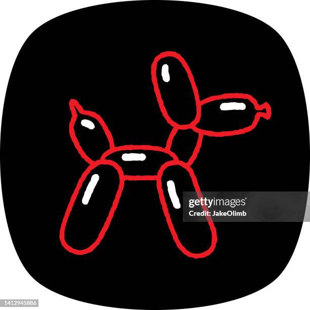 balloon animal doodle 3 - balloon animal stock illustrations