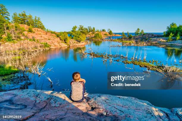 killarney provincial park coastline ontario canada - northpark stock pictures, royalty-free photos & images