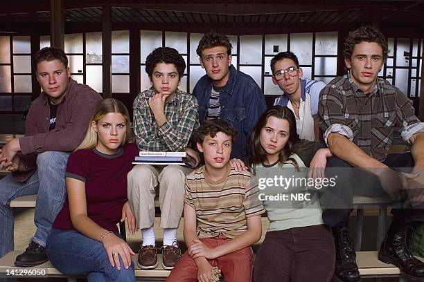 Season 1 -- Pictured: Busy Philipps as Kim Kelly, John Francis Daley as Sam Weir, Linda Cardellini as Lindsay Weir, Seth Rogen as Ken Miller, Samm...