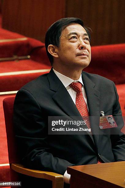 China's Chongqing Municipality Communist Party Secretary Bo Xilai attends the closing session of the National Peoples Congress at The Great Hall Of...