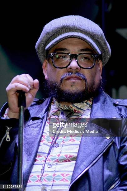 Hernan Raul PIOJO of Comisario Pantera band attends a press conference at McCarthy's Irish Pub on August 4, 2022 in Mexico City, Mexico.