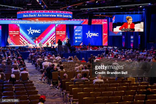 House candidate former Alaska Gov. Sarah Palin speaks at the Conservative Political Action Conference CPAC held at the Hilton Anatole on August 04,...