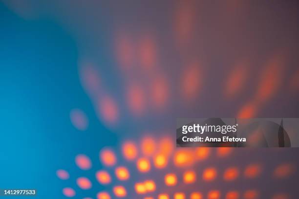 blurred colorful neon background with abstract shadows and lights pattern. copy space for your design. trendy colors of the year. - art from the shadows stockfoto's en -beelden
