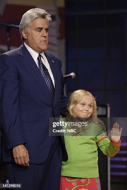 Episode 3425 -- Pictured: Host Jay Leno and actress Maria Lark on August 29, 2007 -- Photo by: Paul Drinkwater/NBCU Photo Bank