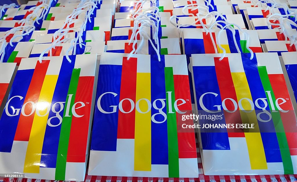 The Google logo can be seen on bags duri
