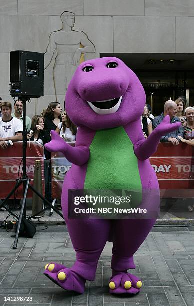 Barney the Dinosaur of "Barney & Friends" on NBC News' "Today" on September 5, 2007 -- Photo by: Virginia Sherwood/NBC NewsWire