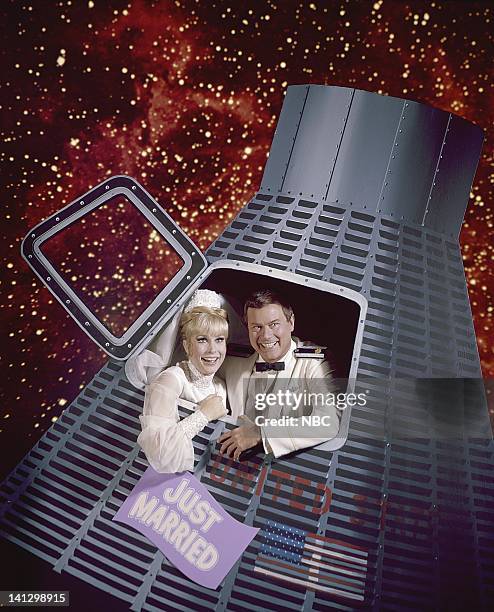 Pictured: Barbara Eden as Jeannie, Larry Hagman as Anthony 'Tony' Nelson -- Photo by: NBCU Photo Bank