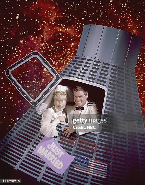 Pictured: Barbara Eden as Jeannie, Larry Hagman as Anthony 'Tony' Nelson -- Photo by: NBCU Photo Bank