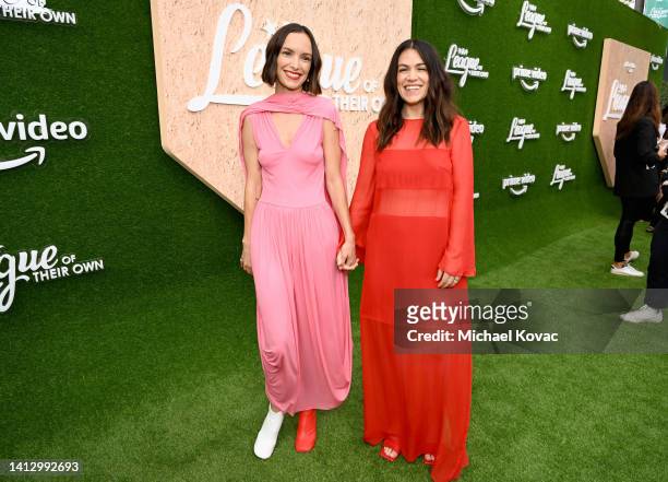 Jodi Balfour and Abbi Jacobson, Co-Creator & Executive Producer attend the official Los Angeles red carpet premiere & screening of "A League Of Their...