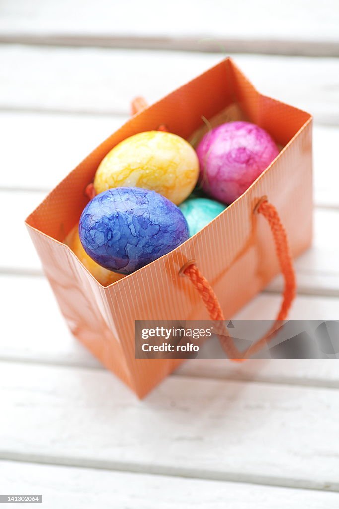 Easter eggs in carry bag