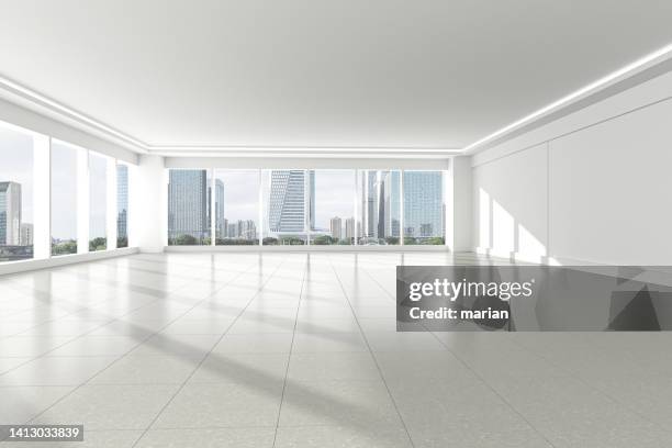 an empty hall, 3d rendering - conference room no people stock pictures, royalty-free photos & images