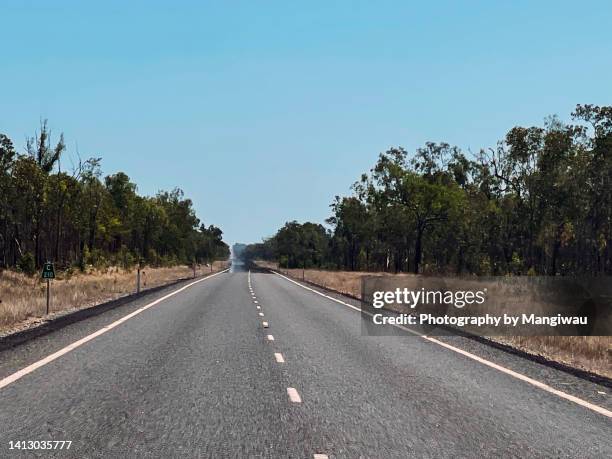 straight road mirage - port douglas stock pictures, royalty-free photos & images