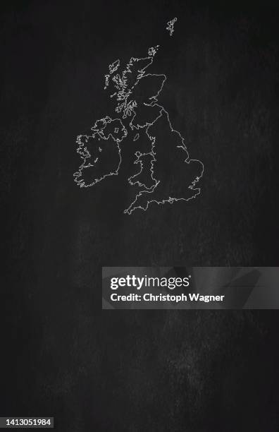 kreide tafel - great britain - england - landkarte - britain map stock-fotos und bilder