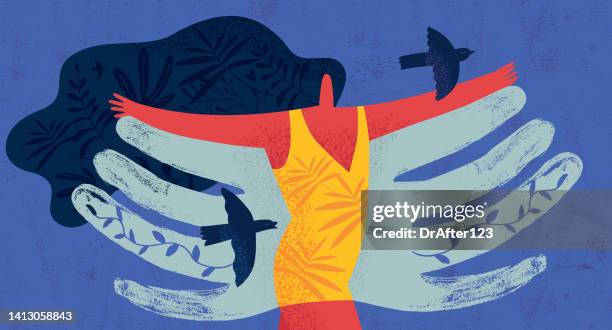 ilustraciones, imágenes clip art, dibujos animados e iconos de stock de libertad y alegría - amor sentimiento