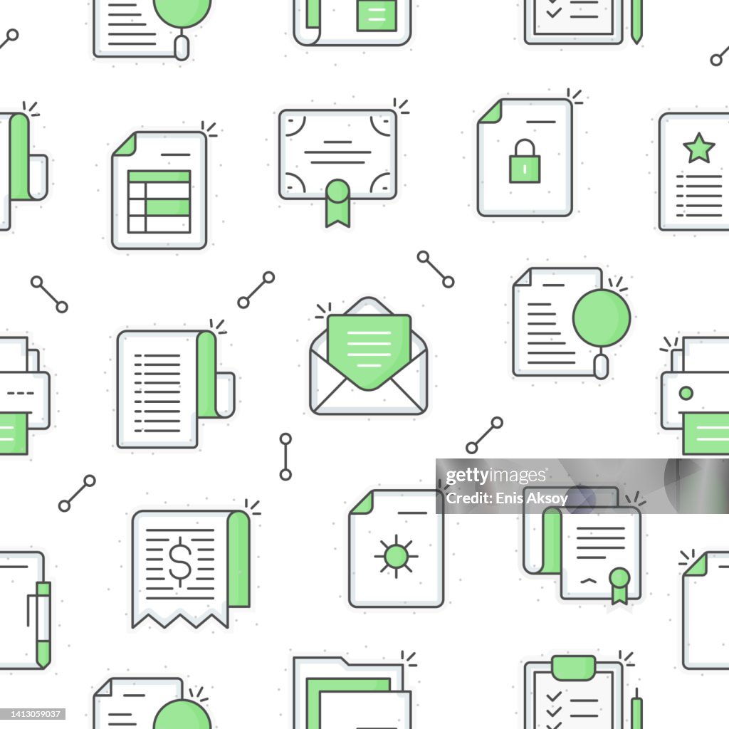 Document Seamless Pattern High-Res Vector Graphic - Getty Images