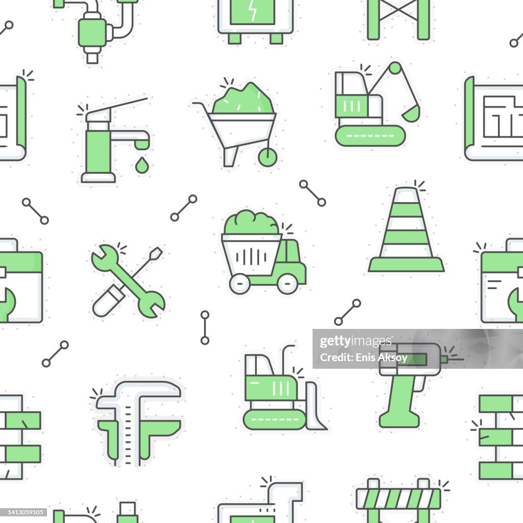 Construction Creative Patterns Construction Seamless Pattern High-Res Vector Graphic - Getty Images
