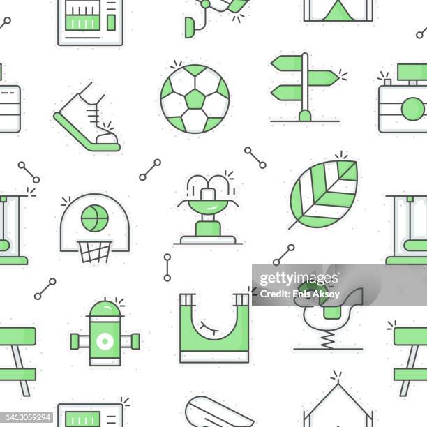 park seamless pattern - amusement park slide stock illustrations
