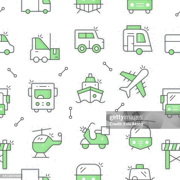 transportation seamless pattern - ship construction stock illustrations