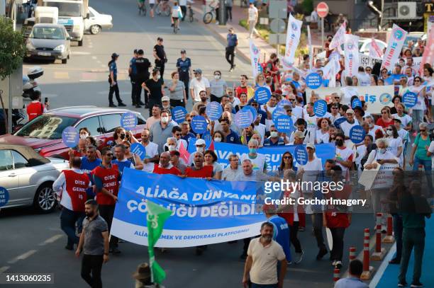 Turkey's various opposition political parties, labour unions and non-governmental organisations hold a mass rally against the dismantling of...