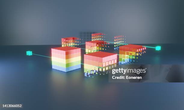 visualization of data generation on blockchain - digitization stock pictures, royalty-free photos & images