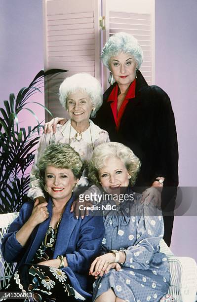 Season 2 -- Pictured: Rue McClanahan as Blanche Devereaux; Estelle Getty as Sophia Petrillo; Betty White as Rose Nylund; Bea Arthur as Dorothy...