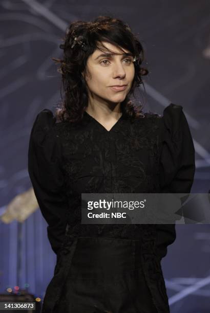 Episode 3458 -- Pictured: Musical guest PJ Harvey on October 16, 2007 -- Photo by: Dave Bjerke/NBCU Photo Bank