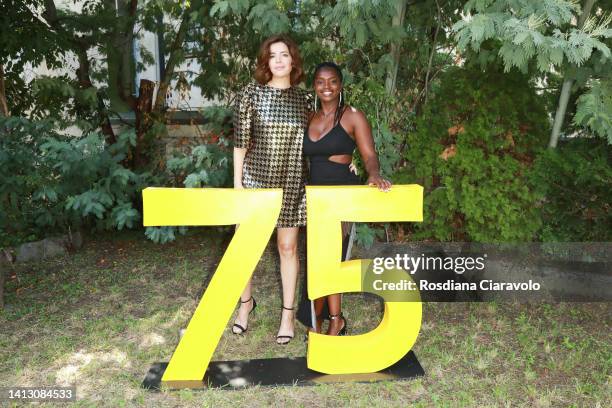 Anabela Moreira and Ulé Baldé attend the 75th Locarno Film Festival photocall on August 05, 2022 in Locarno, Switzerland.