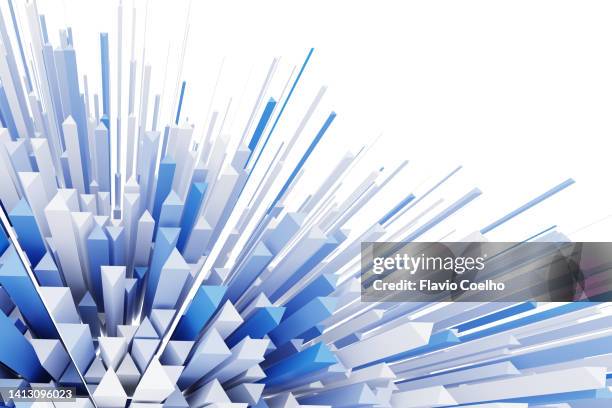 innovation concept with triangles in 3d expanding - generative art stock pictures, royalty-free photos & images
