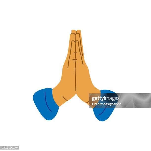 folded hands icon. - make a wish stock illustrations